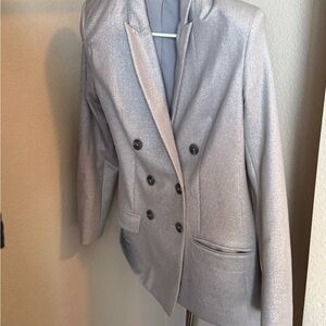 Silver Double-Breasted Women's Jacket